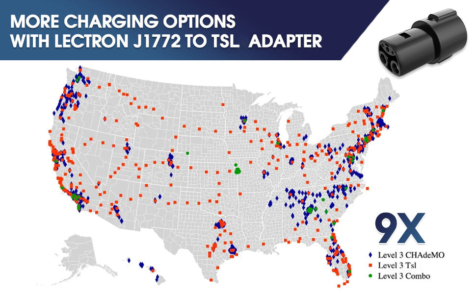J1772 Charging Adapter for Tesla Model 3 Y S X [Safety Certified] 80A/240 VAC, Optimal Fit, Easy Setup (SAE J1772 EV Adapter for Tesla Cars ONLY)