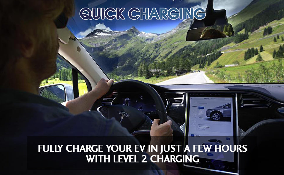 J1772 Charging Adapter for Tesla Model 3 Y S X [Safety Certified] 80A/240 VAC, Optimal Fit, Easy Setup (SAE J1772 EV Adapter for Tesla Cars ONLY)